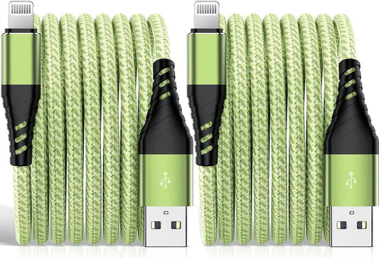 Long Iphone Charger Cord 10 FT, [MFI Certified] 10 Foot USB Lightning Cable,10 Feet Fast Charger Nylon Braided USB Iphone Cord for Iphone 13 12 11 Pro X XS Max XR/8 Plus/7 Plus/6/6S Plus-Green
