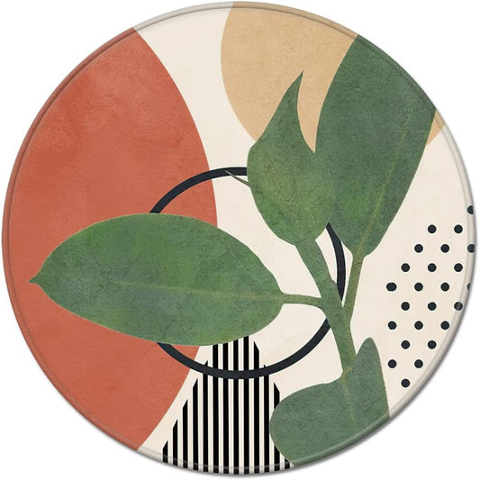 Mouse Pad with Stitched Edge, Premium-Textured Mouse Mat with Waterproof Non-Slip Rubber Base, Cute round Mousepad for Laptop Computer Office Desk Accessories,7.9 X 7.9 Inch,Modern Abstract